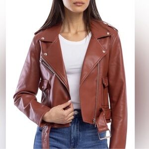Blank NYC Women's Brown Leather Jacket